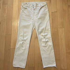 GAP Cheeky Straight High Rise Jeans in white size 27